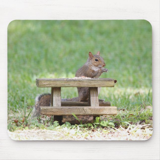 Mousepad Esquilo na Mesa de Picnic (Frente)