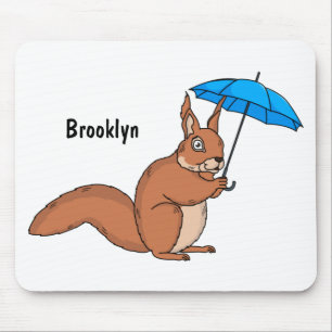 Mousepad Esquilo vermelho bonito com desenho animado