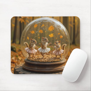 Mousepad Esquilos Dançando em um Globo de Vidro