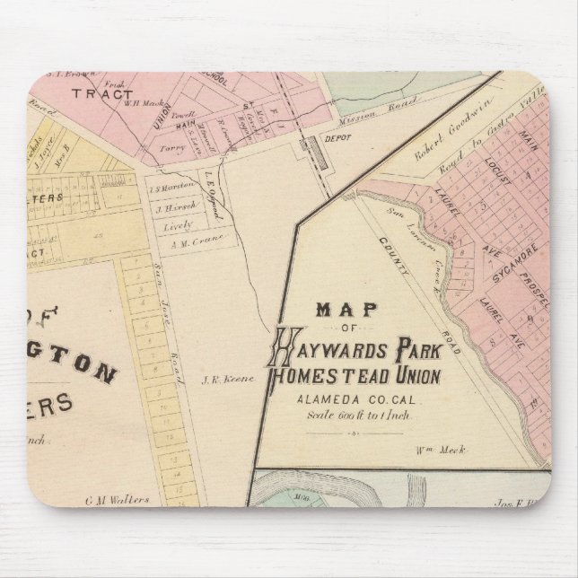 Mousepad Esquinas, Haywards Park, Niles, Pleasanton (Frente)
