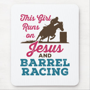 Mousepad Essa garota corre em Jesus e Barrel Racing