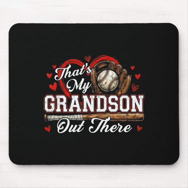 Mousepad Esse é o neto lá fora mulheres beisebol avó (Frente)
