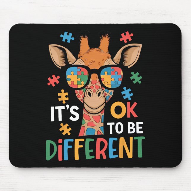 Mousepad Está bem ser diferente a consciência de girafa do  (Frente)