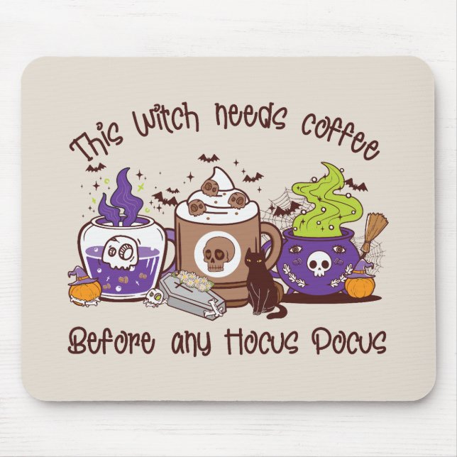 Mousepad Esta Bruxa Precisa De Café (Frente)