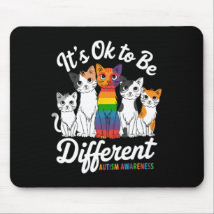Mousepad Está Certo Ser Diferente Do Autismo Gato-Quebra-ca