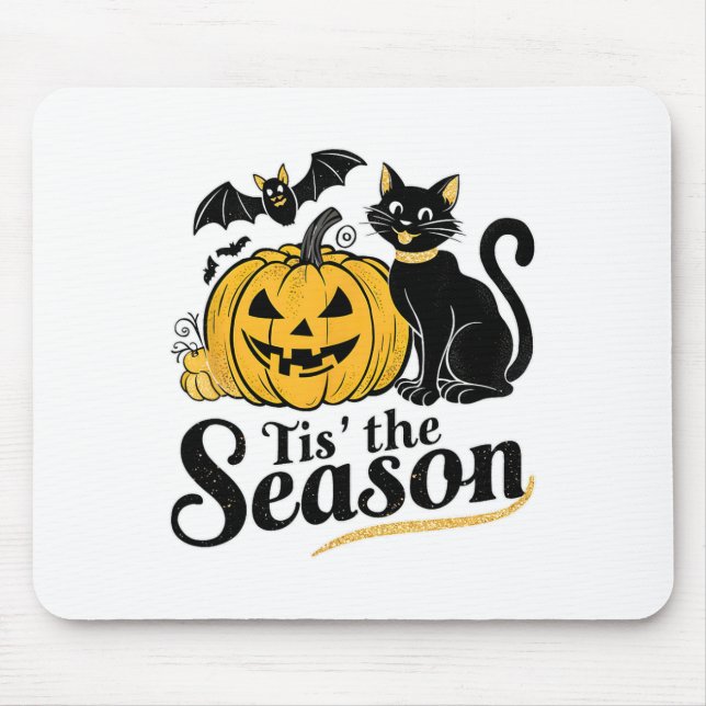 Mousepad Esta É A Época Do Halloween Bats Pumpkin Cai Engra (Frente)