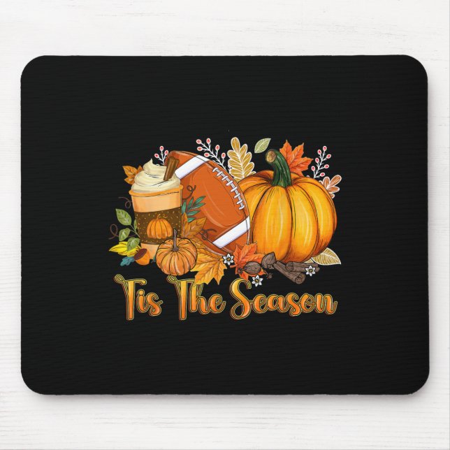 Mousepad Esta É A Época Pumpkin Leaf Latte Fall Graças (Frente)