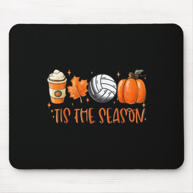 Mousepad Esta É A Época Pumpkin Leaf Latte Fall Voleibol (Frente)