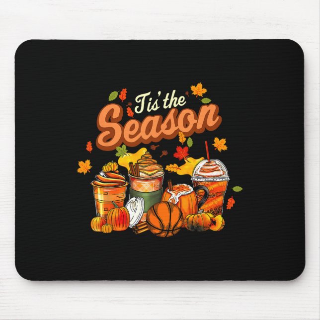 Mousepad Esta É A Época Pumpkin Leaf Latte Fall Voleibol (Frente)