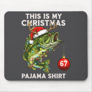 Mousepad Esta é Minha Camisa de Natal B Fish Chapéu de Papa