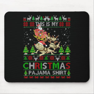 Mousepad Esta é Minha Camisa de Pijama de Natal Dragão Barb