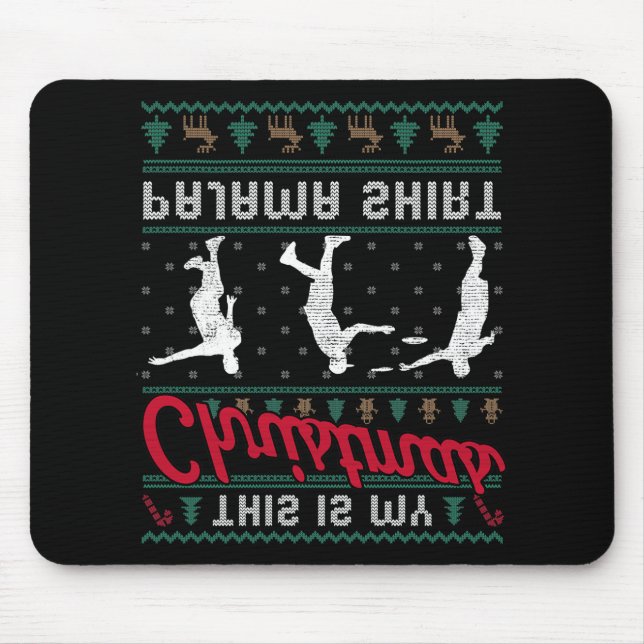 Mousepad Esta é Minha Camisa Feia de Natal de Golfe de Disc (Frente)