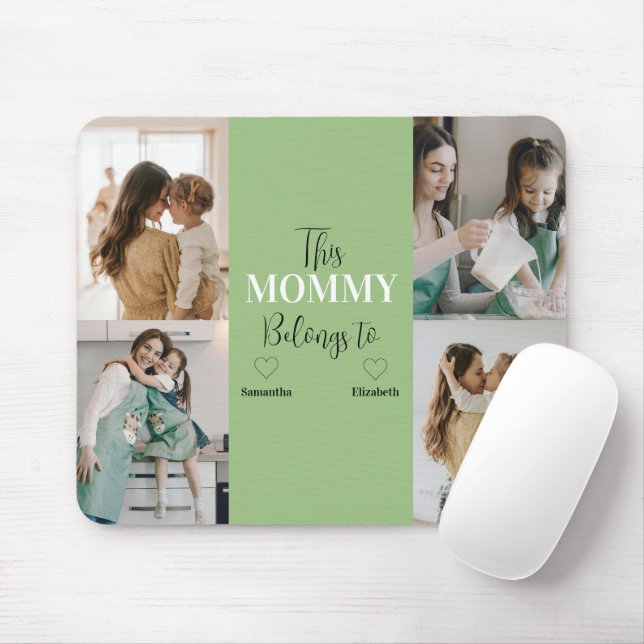 Mousepad "Esta Mamãe Pertence A" Pasta de Fotos Personaliza (Com mouse)