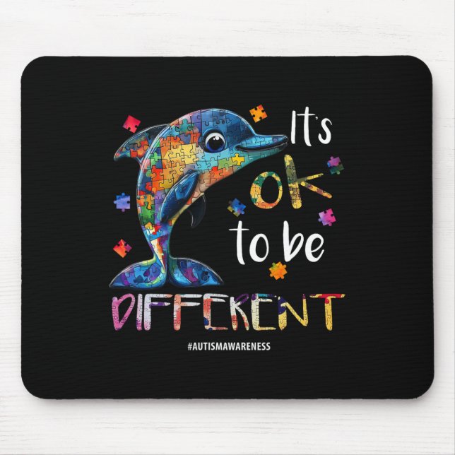 Mousepad Está tudo bem ser diferente - Golfinho de consciên (Frente)