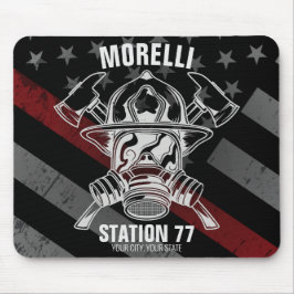 Mousepad Estação de Bombeiros do NOME Personalizado