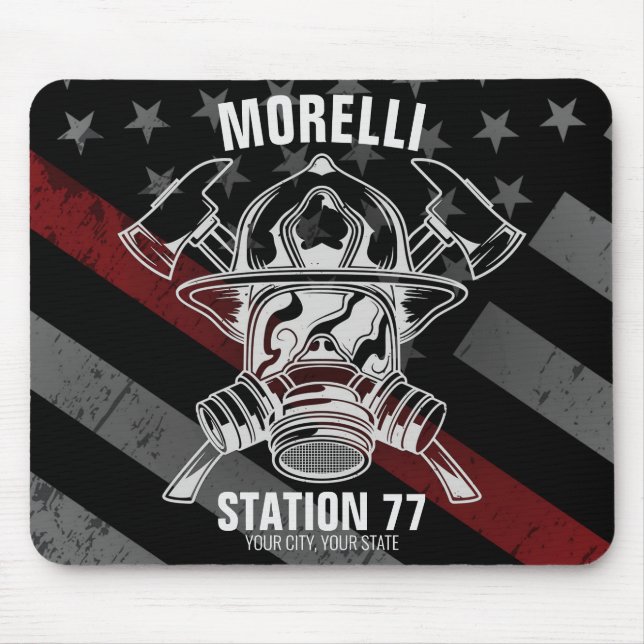 Mousepad Estação de Bombeiros do NOME Personalizado (Frente)