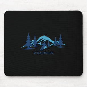Mousepad Estação de esqui de Wisconsin esquiando esquiador