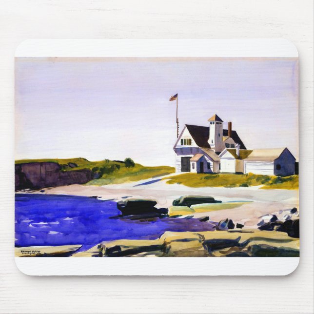 Mousepad Estação de Guarda Costeira Edward Hopper Maine (Frente)