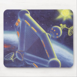Mousepad Estação Espacial Orbitando Ficção Científica Vinta