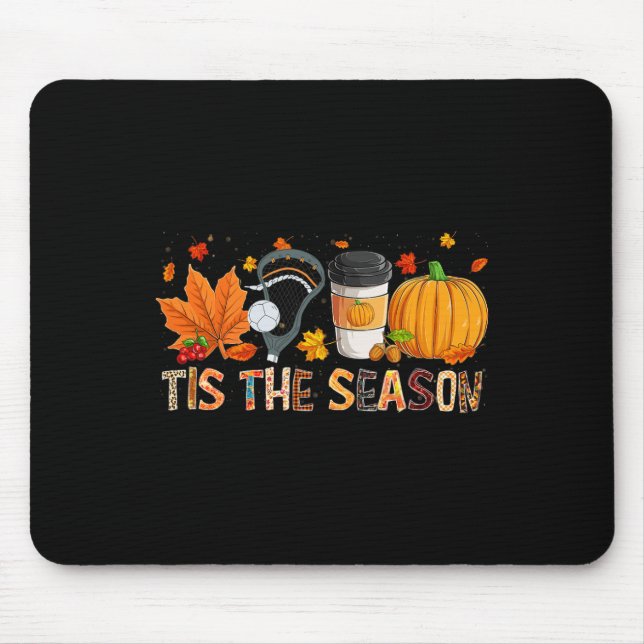 Mousepad Estação Leopardo Pumpkin Lacrosse Halloween Fall L (Frente)