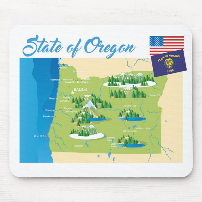 Mousepad Estado de Oregon (Frente)