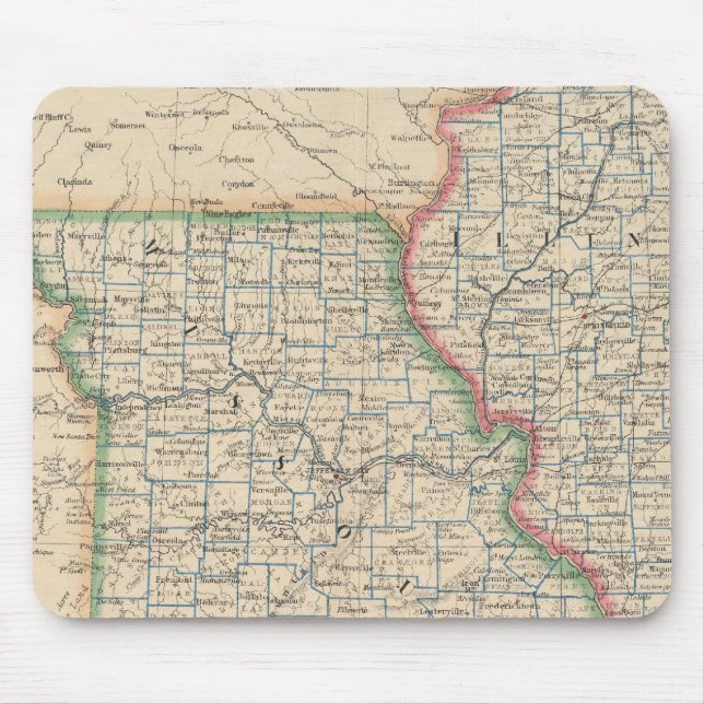 Mousepad Estados de Illinois, Missouri e Arkansas (Frente)