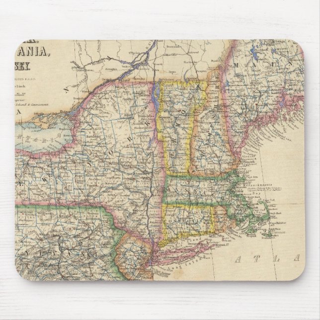 Mousepad Estados de Maine, New Hampshire, Vermont (Frente)