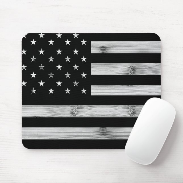 Mousepad Estados Unidos bandeira Madeira Rústica Madeira Ne (Com mouse)