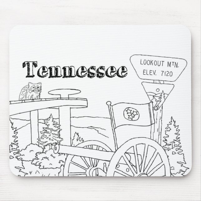Mousepad Estadual do Tennessee simboliza imagens de estado  (Frente)