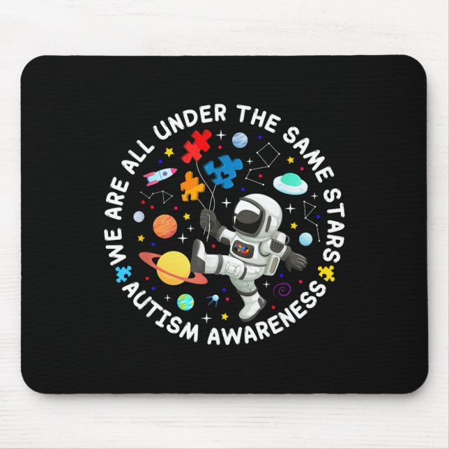 Mousepad Estamos sob as mesmas estrelas consciência do auti (Frente)