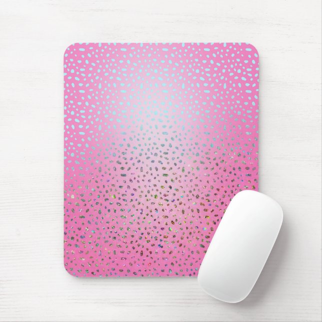 Mousepad Estampa de Guepardo Rosa Brilhante (Com mouse)