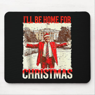 Mousepad Estarei em Casa no Natal Papai Noel Vintage Engraç