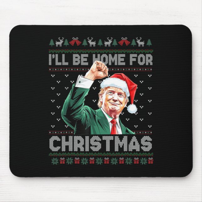 Mousepad Estarei Em Casa Para O Natal Engraçado. (Frente)