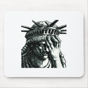 Mousepad Estátua Da Liberdade Chorando Anti-Trump Resiste S