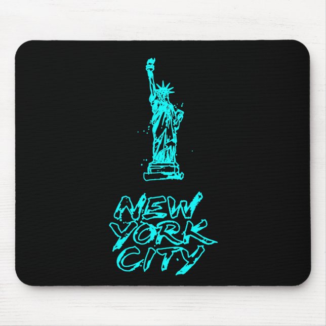 Mousepad Estátua da Liberdade de Nova York com Pincel Neon  (Frente)