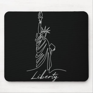 Mousepad Estátua da Liberdade Desenhada à Mão em Uma Linha