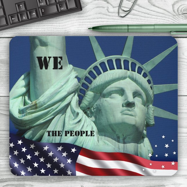 Mousepad Estátua da Liberdade dos EUA (Mouse pad featuring an image of the Statue of Liberty with the USA flag to celebrate the US)