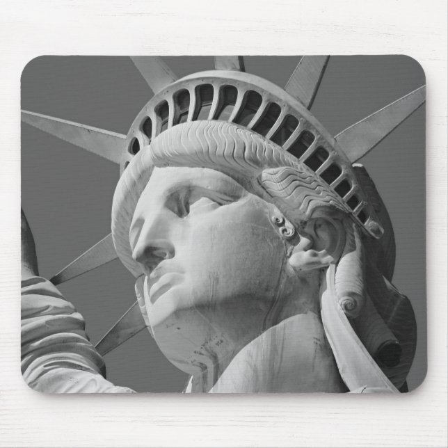Mousepad Estátua da Liberdade Preta e Branca (Frente)