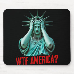 Mousepad Estátua da Liberdade Wtf América Anti-trump Políti