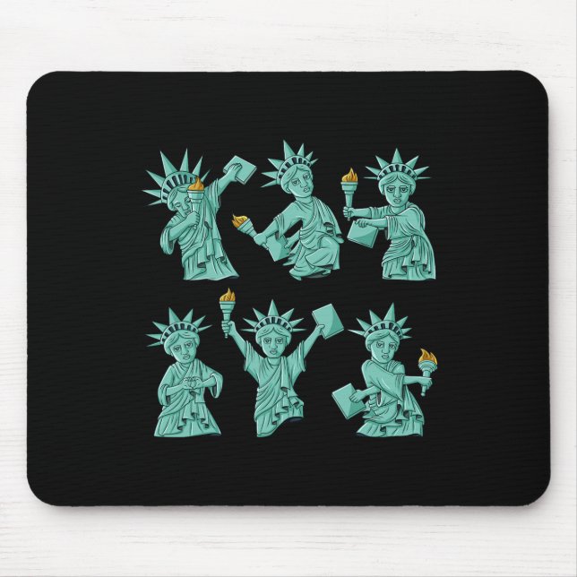 Mousepad Estátua Dançante Da Liberdade 4 De Julho Dos EUA G (Frente)