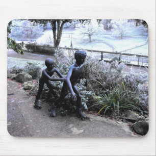 Mousepad Estátua de bronze de patinagem infantil