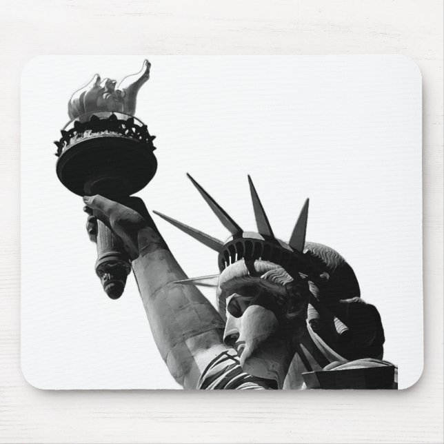 Mousepad Estátua de Liberdade Preta e Branca (Frente)