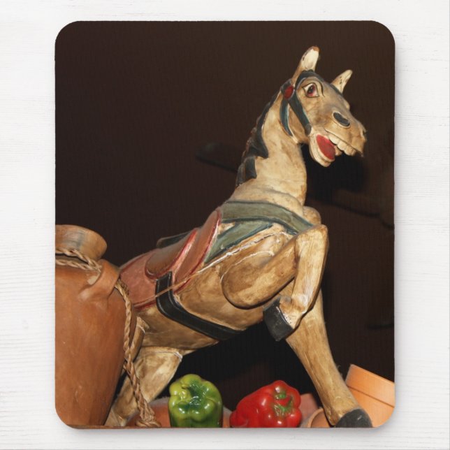 Mousepad Estátua e Decoração do Cavalo na Foto do Restauran (Frente)