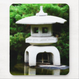 Mousepad Estátua japonesa do jardim do estilo da lanterna