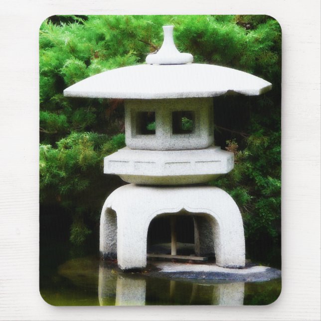 Mousepad Estátua japonesa do jardim do estilo da lanterna (Frente)