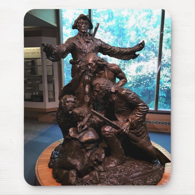 Mousepad Estátua Lewis & Clark, Fort Clatsop, Oregon (Frente)