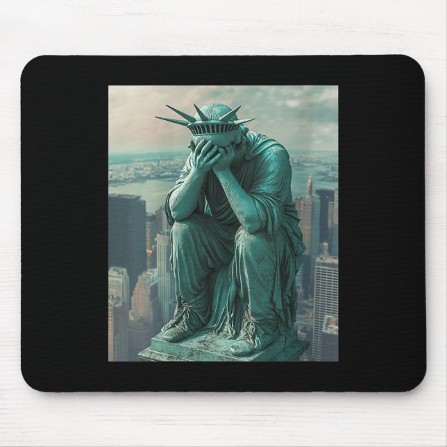Mousepad Estátua Mulher Da Liberdade Facepalm V-neck (Frente)