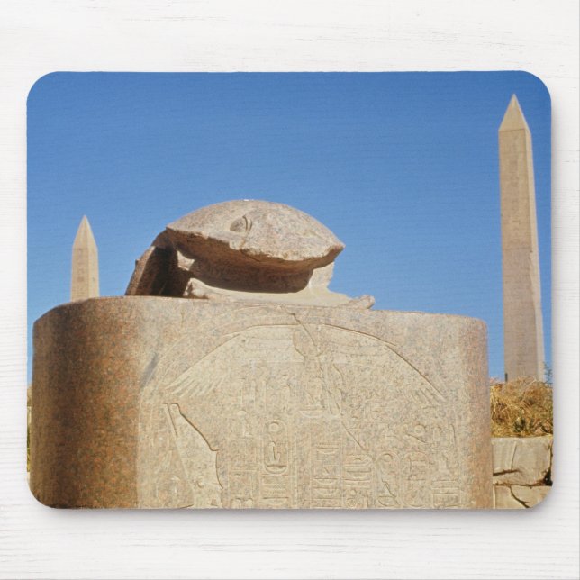 Mousepad Estátua sagrado do escaravelho no templo de Amun (Frente)