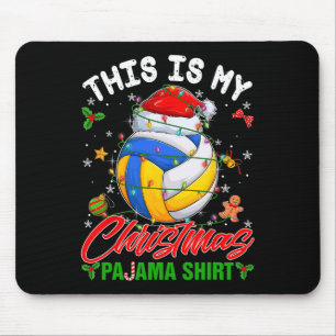 Mousepad Este É Meu Natal Pajama Voleibol Santa Hat X