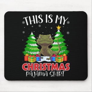 Mousepad Este É O Meu Natal Pajama Lizard Xmas Pjs